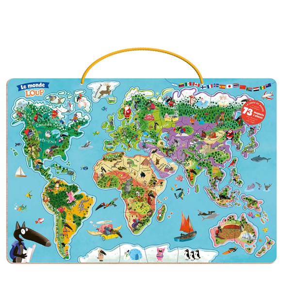 Auzou - Μαγνητικός Παγκόσμιος Χάρτης  Puzzle 73 τμχ (A529495)