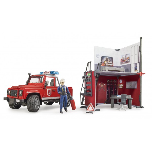 Bruder - Πυροσβεστικό Τμήμα με Land Rover και Πυροσβέστη (BR0062701)