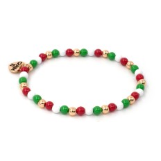 CHARM IT - Gold Christmas Stretch Bead Bracelet (CT08-08)
