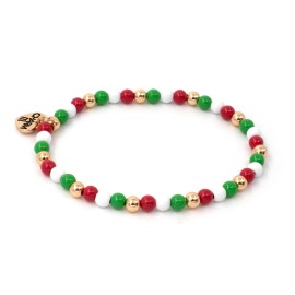 CHARM IT - Gold Christmas Stretch Bead Bracelet (CT08-08)