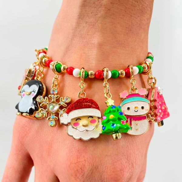 CHARM IT - Gold Christmas Stretch Bead Bracelet (CT08-08)