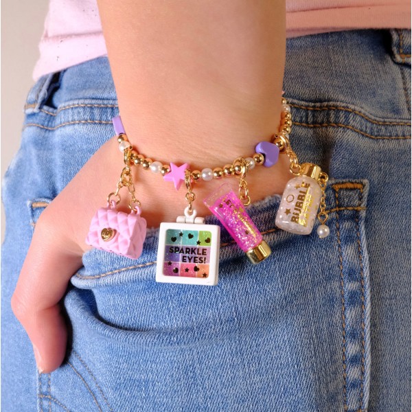 CHARM IT - Gold Heart & Star Stretch Bead Bracelet (CT08-10)