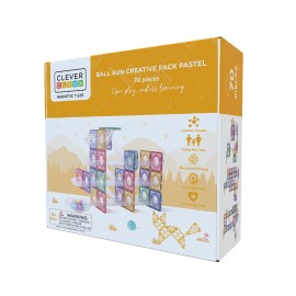 CLEVERCLIXX - Μαγνητικά πλακίδια Ball Run Creative Pack Pastel  70 κομμάτια (CC1002)