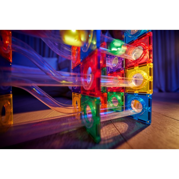 CLEVERCLIXX - Μαγνητικά πλακίδια Ball Run Dazzling Lights Pack  100 κομμάτια (CC1003)