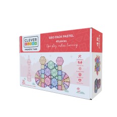 CLEVERCLIXX - Μαγνητικά πλακίδια Geo Pack Pastel  45 κομμάτια (CC1012)