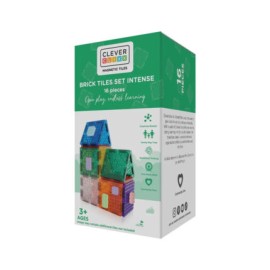 CLEVERCLIXX - Μαγνητικά πλακίδια Brick Tiles Pack Intense 16 κομμάτια (CC1023)