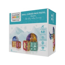 CLEVERCLIXX - Μαγνητικά πλακίδια Small Curved Pack Pastel 34 κομμάτια (CC1025)