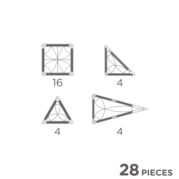 CLEVERCLIXX - Μαγνητικά πλακίδια Mini Tiles Pack Pastel  28 κομμάτια (CC1027)