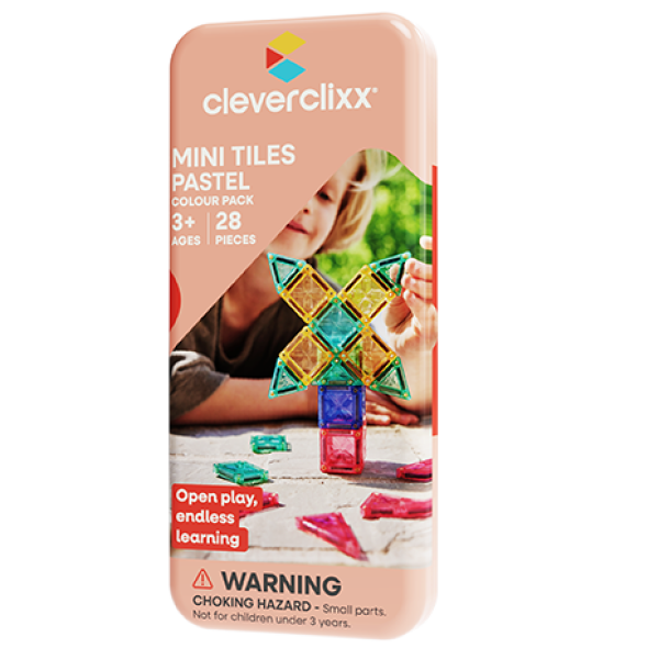 CLEVERCLIXX - Μαγνητικά πλακίδια Mini Tiles Pack Pastel  28 κομμάτια (CC1027)
