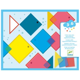 Djeco κολάζ με αυτοκόλλητα επαναχρησιμοποιούμενα τετράγωνα 'Χρώματα' (08975)