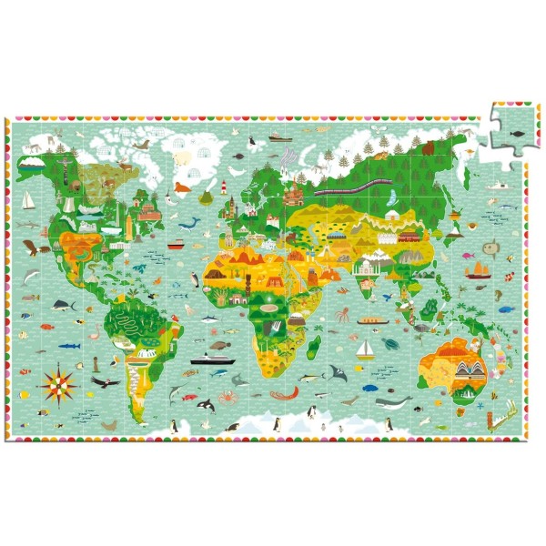 Djeco - Παζλ ανακάλυψης παγκόσμιος χάρτης 200 τμχ (DJ07412)