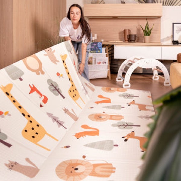 FAMILY NATION - Πτυσσόμενο Χαλάκι Δραστηριοτήτων Montessori 2 σε 1 - Animal Friends (FN-MONT-TAPF-AN)