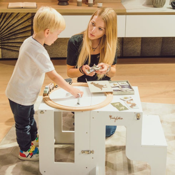FAMILY NATION - Πύργος Εκμάθησης Montessori 2 σε 1 - Λευκό (FN-MONT-TOR-WH)