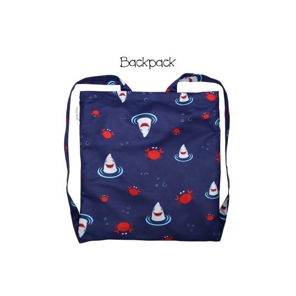 Flapjackkids - Πετσέτα Παραλίας Backpack – Shark/Crab (FJKTB569)