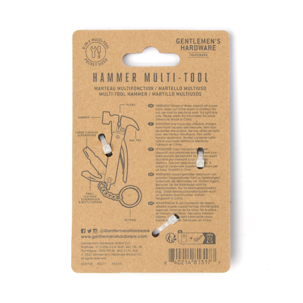 Gentlemen's Hardware - Hammer Multi-Tool (GEN768)