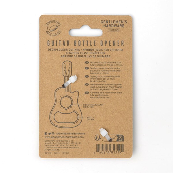 Gentlemen's Hardware - Guitar Bottle Opener (GEN770)