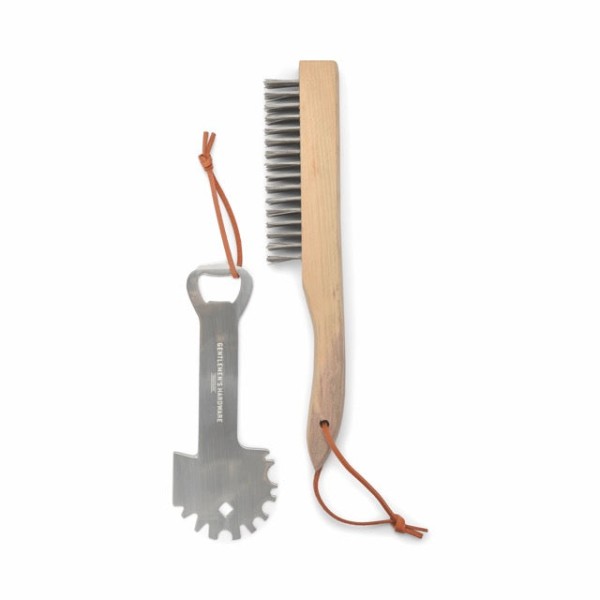Gentlemen's Hardware - "BBQ Care Kit" Grill Scraper & Wire Brush (GEN778)