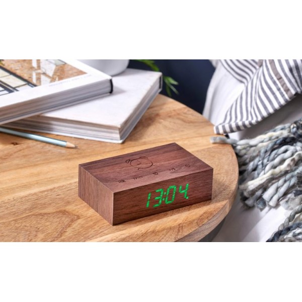 Gingko - Flip Click Clock  Walnut (G003W8)