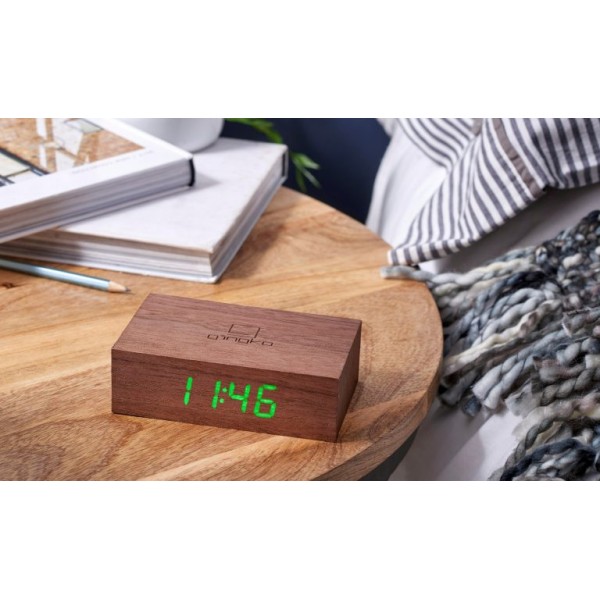 Gingko - Flip Click Clock  Walnut (G003W8)