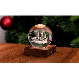 Gingko - Amber Crystal Light Sailing Boat (G025SB)