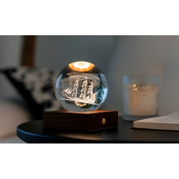 Gingko - Amber Crystal Light Sailing Boat (G025SB)