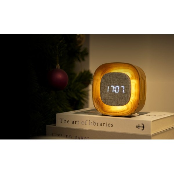 Gingko - Lumos Clock Square Design White Ash (G076S-AH)