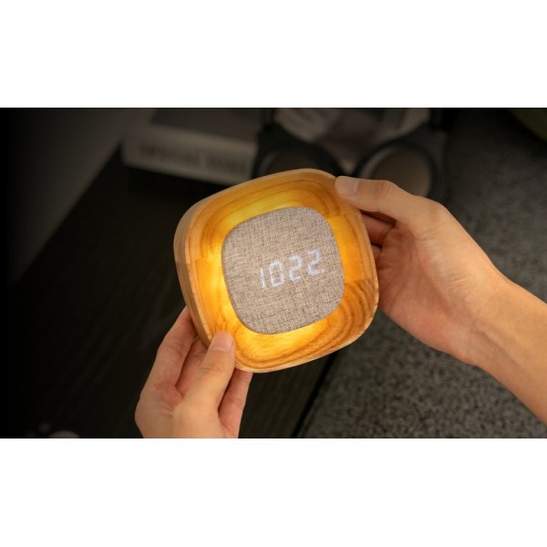 Gingko - Lumos Clock Square Design White Ash (G076S-AH)