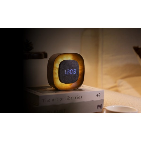 Gingko - Lumos Clock Square Design Walnut (G076S-WT)