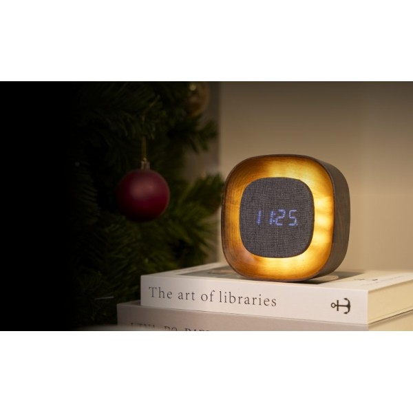 Gingko - Lumos Clock Square Design Walnut (G076S-WT)
