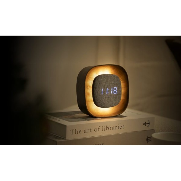 Gingko - Lumos Clock Square Design Walnut (G076S-WT)