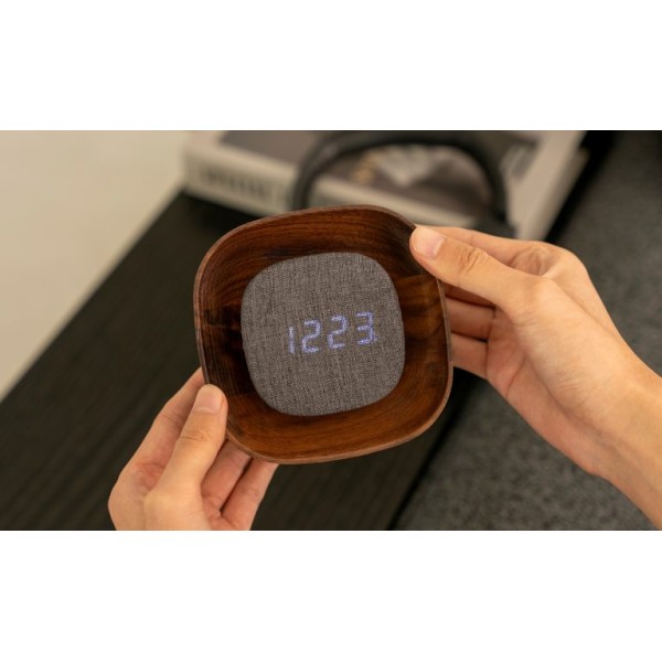 Gingko - Lumos Clock Square Design Walnut (G076S-WT)