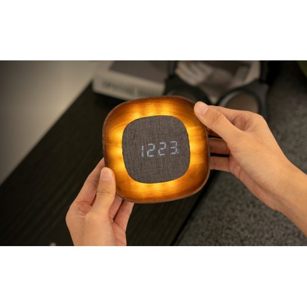 Gingko - Lumos Clock Square Design Walnut (G076S-WT)