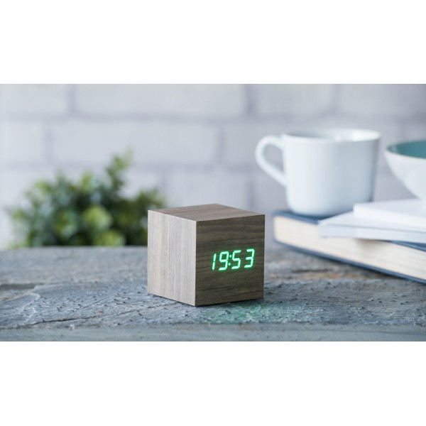 Gingko - Cube Click Clock Ash (GK08G12)