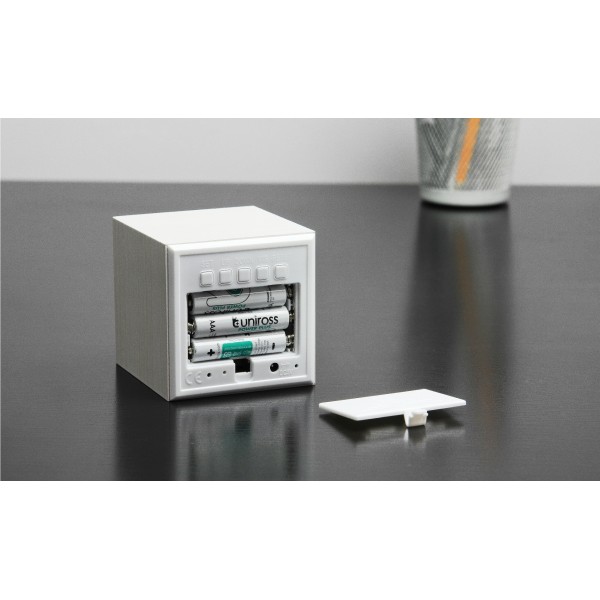 Gingko - Ξύλινο Ρολόι Ξυπνητήρι Cube White Click Clock (GK08W13)