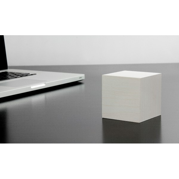 Gingko - Ξύλινο Ρολόι Ξυπνητήρι Cube White Click Clock (GK08W13)