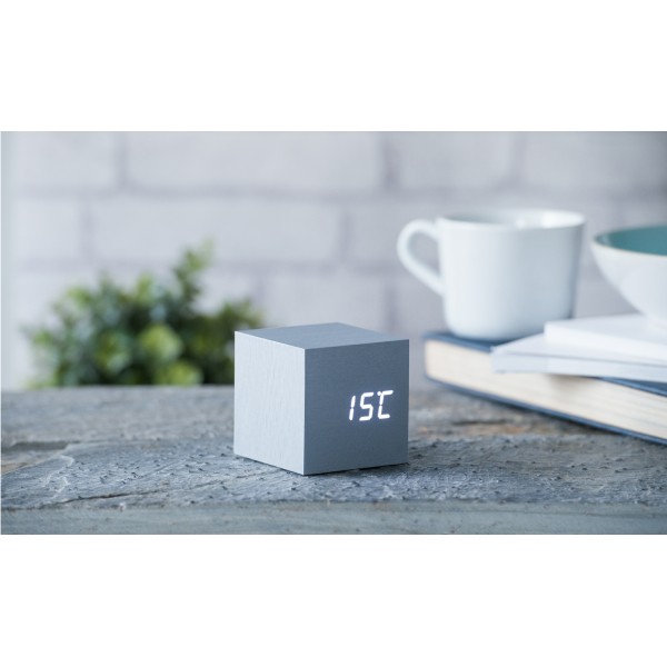 Gingko - Ξύλινο Ρολόι Ξυπνητήρι Cube Aluminium Click Clock (GK08W6)