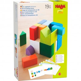 Haba - 3D Ξύλινο παιχνίδι αντιγραφής με τουβλάκια "Χρώματα - σχήματα' (305463)