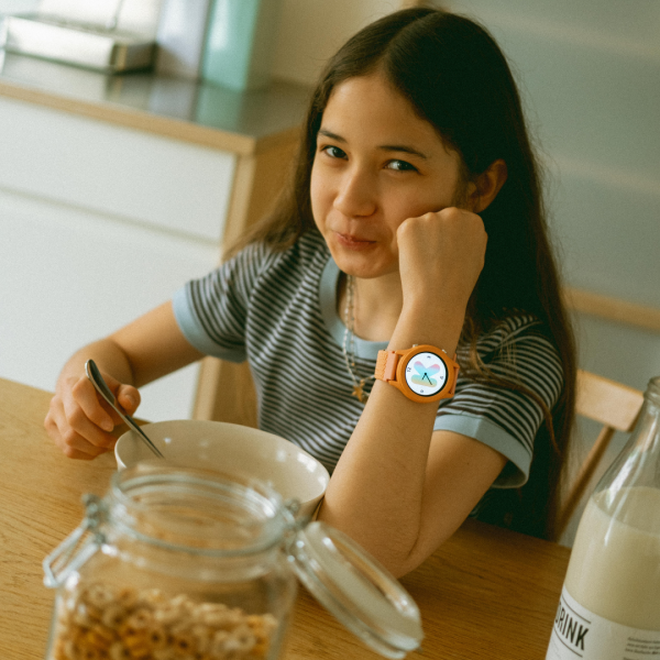 KIDYWOLF - Ρολόι Smartwatch με οθόνη αφής & επαναφορτιζόμενη μπαταρία - peach (KDW-182730)