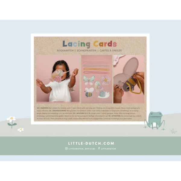 LITTLE DUTCH - Σετ 5 χαρτονένιες κάρτες με κορδόνι Flowers & Butterflies (LD120723)