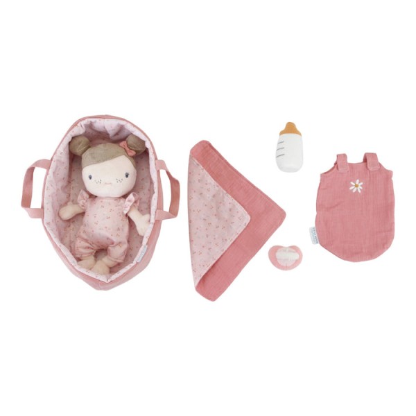 Little Dutch - Υφασμάτινο μωρό σε καλαθούνα Rosa (LD4553)