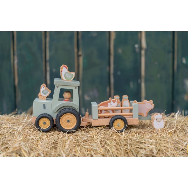 LITTLE DUTCH - Ξύλινο τρακτέρ με καρότσα και ζωάκια Little Farm FSC (LD7149)