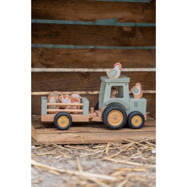 LITTLE DUTCH - Ξύλινο τρακτέρ με καρότσα και ζωάκια Little Farm FSC (LD7149)