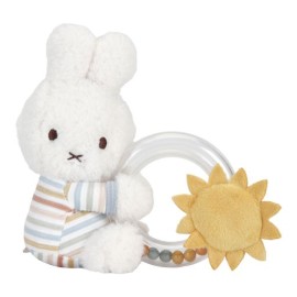 LITTLE DUTCH - Υφασμάτινη κουδουνίστρα με κρίκο Miffy Vintage Sunny Stripes (ΝΙJΝ853)