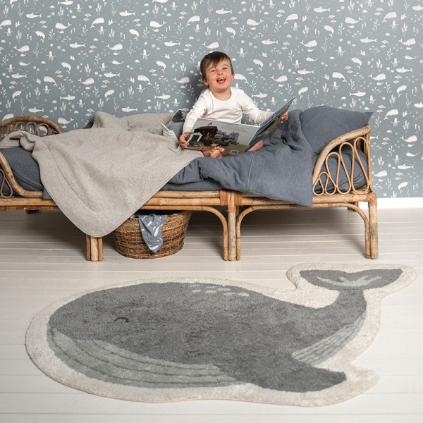 LITTLE DUTCH - Χαλί Βαμβακερό 90x140cm Whale Blue (LD-RU10310640)