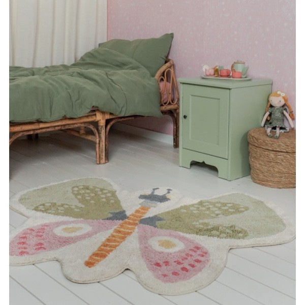 LITTLE DUTCH - Χαλί δωματίου Butterfly shape Mint/Pink 94X110 (LD-RU10311415)