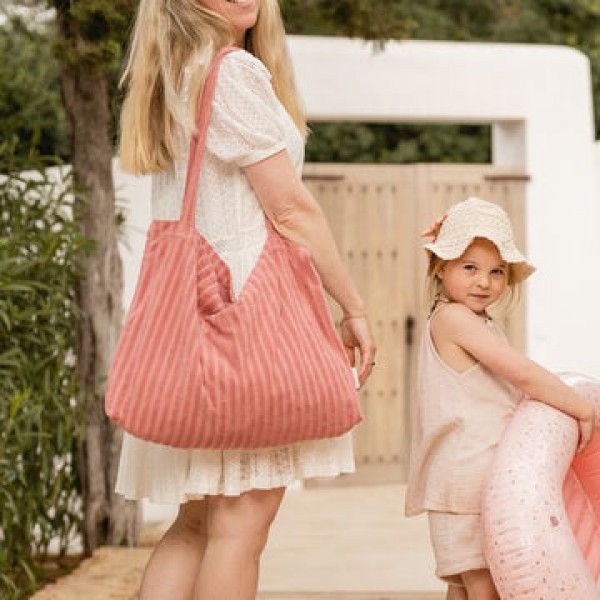 LITTLE DUTCH - Τσάντα μητρότητας Jacquard Terry (ροζ) (LD-ΤΕ40851751)