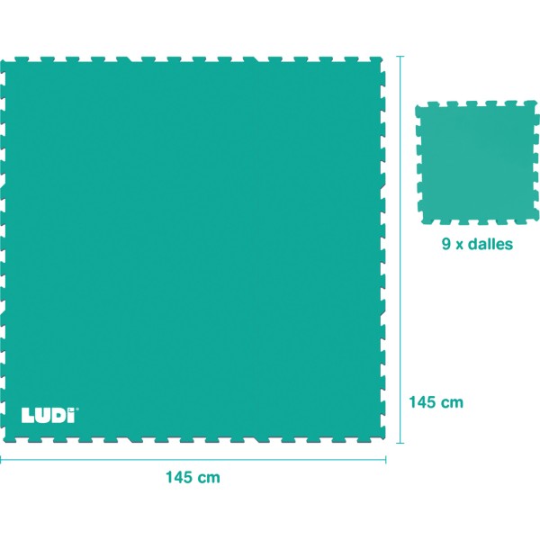 Ludi Δάπεδο ασφαλείας EVA 'Τιρκουάζ' 145x145x0.6εκ. (90021)