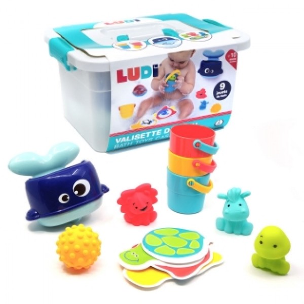 Ludi - Σετ παιχνιδιών μπάνιου σε βαλιτσάκι αποθήκευσης (40062)