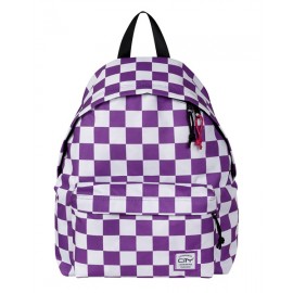 City - Σχολική Τσάντα The Drop Checkers Purple (26617)