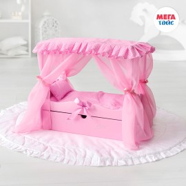 Mega Toys - Κρεβάτι Ροζ Με Οροφή (72219)